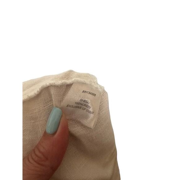 Sigrid Olsen White Linen Straight Wide Leg Casual Pants Women Sz 4 - Picture 10 of 10